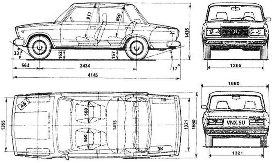 Ваз 2103 чертеж