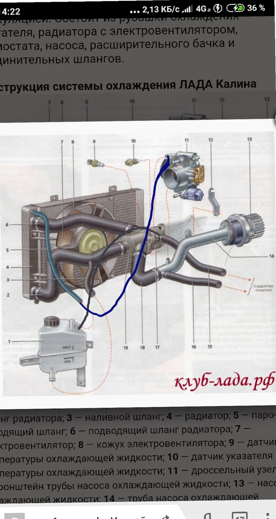 Схема охлаждения лада калина