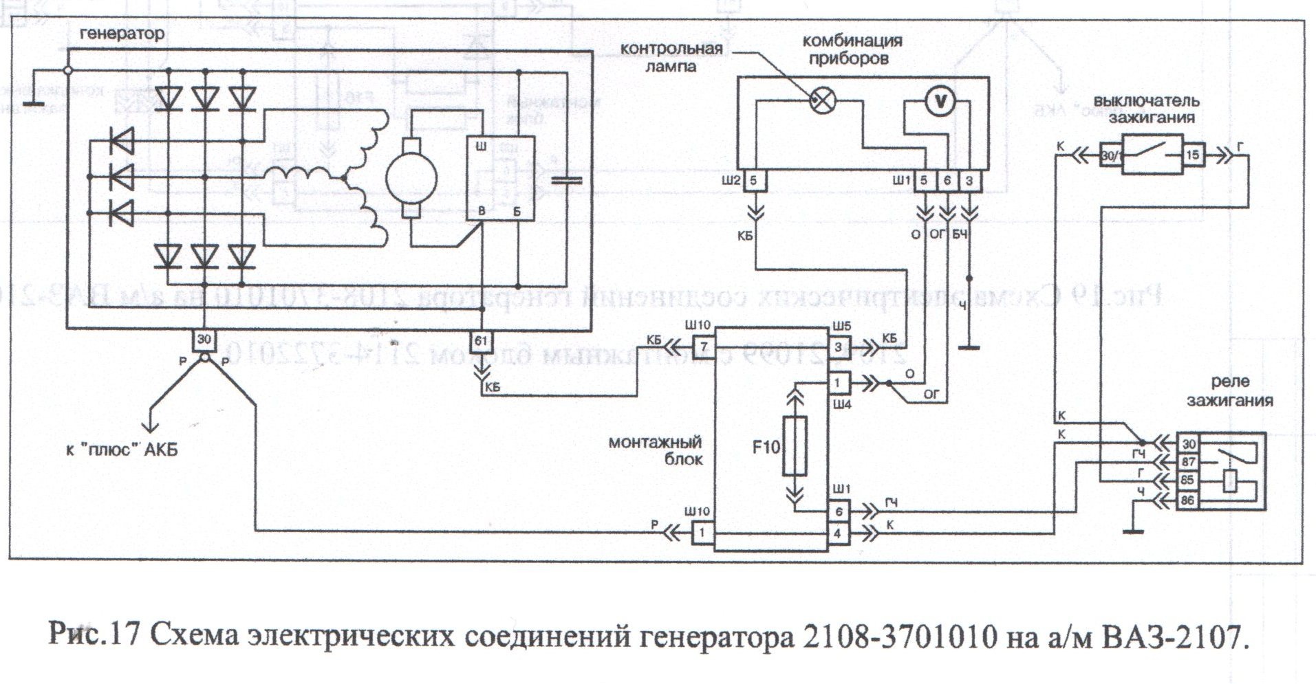 Схема соединения генератора ваз 2107 - все о лада гранта